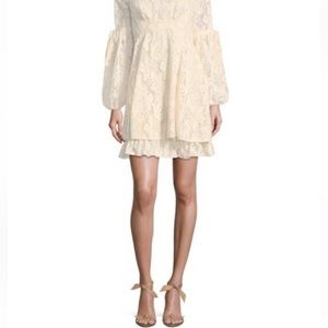 NWT Free People OB725148 Women's Long Sleeve Ruby Lace Mini Dress Cream Size XS